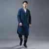 Men's Down Men Winter Thick Cotton Padded Overcoat Long Jacket Male China Style Retro Buttons Linen Warm Parkas Coat Outerwear