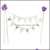 Party Decoration Paper Bunting Garland S Bandeiras Feliz Anivers￡rio Decora￧￣o de Casamento Ch￡ de beb￪ U0U1 Drop Dri￣o Home Garden Fest Dhuft