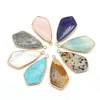 Charms Point Style Turquoise Natural Stone Rose Quartz Crystal Pendant voor oorbellen ketting sieraden maken groothandel druppel d dhgarden dhcma