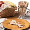 Stoviglie usa e getta 240/300 pezzi Set di posate in legno Home Party Dessert Cucchiai Coltelli Forchette Forniture per la tavola Matrimonio Compleanno 230131