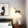 Wall Lamp Modern Revolving Bedside Sconce 15W Creative Black White LED Mirror Light Dim For TV Background Aisle El Lighting