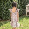 Robe de princesse florale pour filles de 4 à 14 ans, vêtements de plage mignons en coton, nouvelle collection 2022, #6791 0131