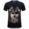 Herren T-Shirts Männer/Frauen Cool Dog Sonnenbrille 3D-gedrucktes Hemd Sommer Top Kurzarm Harajuku T-Shirt Unisex Lose Baumwoll-T-Shirts MMA