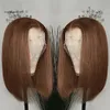 الشعر البشري البرازيلي 13x4 الدانتيل الجبهة البوب ​​الحريري مستقيم 4# اللون 10-18 بوصة 150 ٪ 180 ٪ 210 ٪ الكثافة