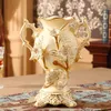 Vases European Retro Luxury Ceramic Vase Sculptures Crafts Livingroom Table Porcelain Figurines Decoration Dried Flower Arrangement