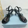 Designer Luxus Sexy Fischmaul High Heel Sandalen Damen Lackleder Catwalk Party transparente atmungsaktive elegante Schuhe Damen Riemchen Stiletto Heels Sandalengröße