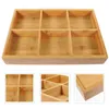 Plates Wooden Snack Serving Tray Compartment Plate Large For Pot Restaurant Vegetable Dinner