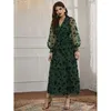 Ethnic Clothing 2023 Muslim Dress Islam Ramadan Abaya Print Mesh Long Maxi Dresses Abayas For Women Turkey Dubai Jilbab Hijab Robe