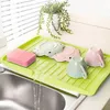 Dish Racks Drain Kitchen Silicone Drainer Tray Large Sink Drying Worktop Organizer for es Tableware 230131