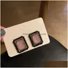 Stud Fashion Jewelry S925 Sier Post Baroque Geometry Earrings Square Rhinstone Drop Delivery Dh2Lo