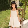 Ragazza 2022 Summer Girls Abito da spiaggia senza maniche Nuovi bambini Pizzo Patchwork Abiti Moda Bambini Abbigliamento casual Breve # 6786 0131