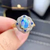 Cluster Rings Top Grade Opal Ring Real And Natural 925 Sterling Silver For Man Or Woman