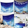 Tapissries Dolphin Starry Sky Dream Wall Tapestry Home Decor er Beach Handduk Picknickmatta Yoga Drop Delivery Garden Dhqhl