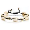 Charm Bracelets Selling Handmade Braid Natural Shell Beads Rope Bracelet For Elegant Women Men Fashion Jewelry Wholesale Drop Deliver Otcgr