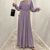 Ubranie etniczne szyfon muzułmańskie ubranie szlachetnego luksusowego retro moda długą islamską saudyjską imprezę abaya marokańska