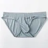 Cuecas cuecas cuecas bulge grande bolsa de pênis sexi para meninos nariz de elefante sexy sem costura seda de seda masculina calcinha baixa