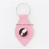 Keychains Lanyards Fashion Leather Sublimation Blank Accessoy Diy Designer Heart Round Keychain Wallet Handbag Car Key Ring Jewelr Dhyad