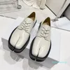 Damskie skórzane buty buty platforma świnia kopyta palec sukienka 11 moda Flats klasyczny balet stały kolor butów swobodne buty koronki podwyższające projektant odchudzania