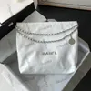 Oil Wax Leather White 22 Shopping White Bags With Pouch Silver Metal Hardwar Matelasse Chain Shoulder Handbags S/L Jumbo/Maxi Outdoor Sacoche Purse 35cm/39cm For Women