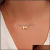 Pendant Necklaces Stainless Steel Necklace 26 Intial Letter Alphabet For Women Gold Color Az Heart Girls Drop Delivery Jewelry Pendan Otxsz