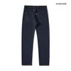 Jeans pour hommes automne hiver hommes épais bleu foncé hommes droite couleur unie coupe ample doux Premium Jean pantalon