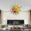 100% mondgeblazen glazen kroonluchter moderne hanglampen d27,5 inch ce ul borosilicaat murano stijl glas kunst kleine glazen hanglamp lampje armatuur kroonluchters lr401