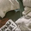 مجموعات الفراش Jacquard 4 قطعة مجموعة القطن الأمريكي الخفيف الفاخر على غرار صفائح السرير الرجعية أغطية لحاف لفصل الشتاء