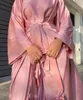 Roupas étnicas 2 peças correspondentes a conjuntos muçulmanos vestido hijab eid acetin abayas for women dubai aberto abaya peru vestidos internos roupas do islã africano 230131