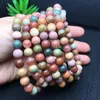 Strang Perlenstränge PC Natürliches Alxa-Achat-Armband Runde Perle Kristall-Heilstein Modeschmuck Geschenk für Frauen MännerBeaded