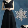 Pinnen broches kristallen sneeuwbloem broche pin charme dames edelsteen hanger strass rhinestone big sneeuwvlok winterthema kerst groothandel druppel otzkh