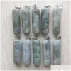 Charms Beautif Amethyst Natural Rose Quartz White Crystal Fluorite Labradorite Stone Pillar Pendant For Jewelry Making 39Mmx Dhgarden Dhtxr