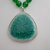 Pendant Necklaces 8mm Green Emerald Gemstone Beads Necklace 18"