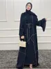 エスニック服3ピースアバヤドバイイスラムトルコバングラデシュイスラム教徒セットヒジャーブの控えめなドレス女性のためのローブフェムアンサンブルムスルマン230131