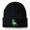 Basker härlig froggy stol beanies casual flickor pojkar tecknad djur broderi stickade varma motorhuven kepsar unisex