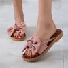 Sandales à la mode pour femmes, pantoufles plates solides, chaussures décontractées avec nœud papillon, maison animale, 8766