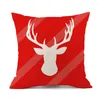 Pillow Christmas Cover Cartoon Elk Snowflake Red Year Xmas Home Decor Linen Cloth Chair Pillows Living Room Sofa Pillowcase