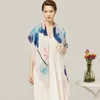 Scarves Hangzhou Featured Figure 120cm Silk Square Scarf Elegant Literary Lady Mulberry Gift