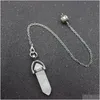 Charms 20 cm łańcuch naturalny Kamień Kryształ Reiki Chakra Pendum do przebicia wróżbiarnego pryzmat kwarc kwarc leczenie dhgarden dhgarden dhnky