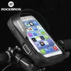 Packtaschen ROCKBROS Fahrrad 6 Zoll regenfester TPU-Touchscreen-Handyhalter Fahrradlenkertaschen MTB-Rahmentasche 0201