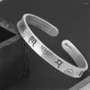 Bangle Sole Memory Retro Thai Silver Text Symbol Clouds Color Female Resizable Bracelets SBR330