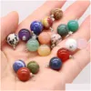 Charms 10mm Natural semiprecioso Bola de pedra Rosa quartzo cura reiki pingente de cristal brinco de colar de diy feminino moda je dhgarden dh0pq