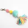 Keychains re bohemian pompom 핸드백 매력 화려한 술집 키링 보헤미안 보석 여성용 가방 펜던트 봉제 자동차 액세서리 A30