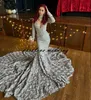 Elegant Rose Mermaid Prom -kl￤nningar f￶r kvinnor 2023 L￥nga ￤rmar Partykl￤nningar PESKIN VESTIDOS DE OCASION Formales Aftonkl￤nning