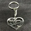 Keychains Fashion Russian Letter Mama Stainless Steel For Women Heart Silver Color Key Chains Jewelry Porte Clef K77471BS07