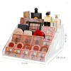 Storage Boxes Desktop Cosmetic Cases Eyeshadow Powder Rack Lipstick Air Cushion Display Stand Transparent Makeup Tools Organizers