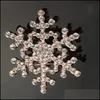 Broches Broches Cristal Neige Fleur Broche Charme Femmes Gem Pendentif Strass Gros Flocon De Neige Thème D'hiver De Noël En Gros Goutte Otzkh