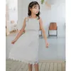 Flickas es mamma och dotter Suspender Girls New Baby Summer Cotton Hollow Out Elastic midje Princess Dress #5584