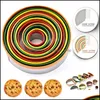 Ferramentas de pastelaria de cozimento 12pcs/conjunto de a￧o inoxid￡vel c￭rculo redondo em forma de biscoito molde de biscoito de biscoito de bolo de bolo de cozinha dom￩stica DHTW5