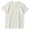 Men's T-Shirts 300G Heavyweight Men's T-shirts Slub Cotton Triangle Reinforced Neck Top End Japan Harajuku Simple Solid Color Casual White Tees Y2302