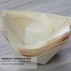 Sushi Tools 100PCS Disposable Wood Boat Premium Natural Serving Salad Dessert Bowl Tableware Set 230201